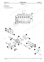 jcb-robot-to-165-skid-steer-loader-service-manual-9803-8500-exploded-view-67.webp JCB ROBOT 150, 165, 1CX, 185 Skid Steer Loader: Exploded view diagram of backhoe valve block dismantling and assembly.