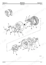 jcb-robot-to-180t-skid-steer-loader-service-manual-9803-8520-iss-14-exploded-view-93.webp JCB ROBOT 160, 170, 180T exploded view diagram of the electrical system alternator components and assembly parts.