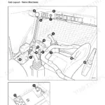JCB Robot 160, 170, 170HF, 180T, 180T HF cab layout diagram showing servo machine controls and pedals.