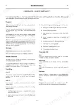 jcb-robot-to-hf-skid-steer-loader-operator-manual-9801-4130-maintenance-51.webp JCB Robot 185, 185 H/F, 1105, 1105 HF maintenance manual page covering lubricant health and safety.