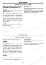 jcb-teletruk-to-lift-telescopic-lift-truck-operator-manual-9801-3110-maintenance-92.webp JCB TELETRUK 2.0 D/G to 3.5D maintenance manual page covering lubricant health, safety, hygiene, storage, and waste disposal.