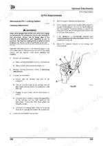 jcb-tm320-tm320s-tm320wm-wheeled-loader-operator-manual-9821-3100-6-specs-195.webp JCB TM320, TM320S, TM320WM procedure for installing Q-Fit mechanical pin locking attachments with diagram of locking lever.