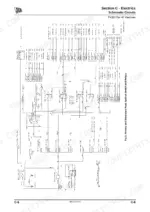 JCB TM320, TM310 electrical schematic showing primary and secondary fuses, ignition switch, and relay circuits.