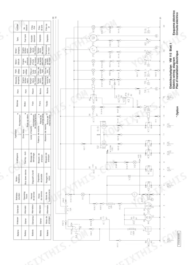 JCB Vibromax VM 115 D, VM 115 PD, VM 115 HD, VM 115 D / PD, Engine JCB 444, Vibratory Single Drum Roller electrical wiring diagram