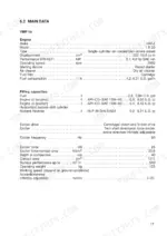 jcb-vibromax-vmp-to-48-vibrating-plate-operator-manual-05412-28135-specs-17.webp JCB Vibromax VMP 14, 18, 24, 40, 48 main data table showing engine specs, filling capacities, and performance