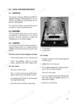 jcb-vibromax-vmr-to-75-powered-tamper-operator-manual-05101-28135b-maintenance-23.webp JCB Vibromax VMR 60, 75 maintenance page showing oil level and drain screw locations for tamper oil change procedures.