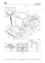 jcb-vm-to-200d-pd-vibratory-single-drum-roller-operator-manual-9821-0250-exploded-view-13.webp JCB VM 46D/PD-200D/PD machine description diagram showing Vibromax roller components, drum, and measure station.