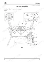 JCB VM115, VM115D, VM115PD cab layout diagram showing steering wheel, instrument cluster, and operator controls.