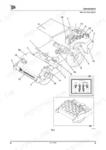 JCB VM115, VM115D, VM115PD machine description diagram showing drum, engine, hydraulic components, and measure station.