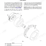 JCB VMD70/VMD100, HATZ 1B40 engine coupling and centrifugal clutch exploded view diagram with component description table.