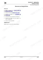 jcb-vmd70-vmd100-vibratory-roller-service-manual-9813-0300-3-procedures-137.webp JCB VMD70, VMD100: Hydraulic pump removal and replacement procedure steps for the hydraulic system.