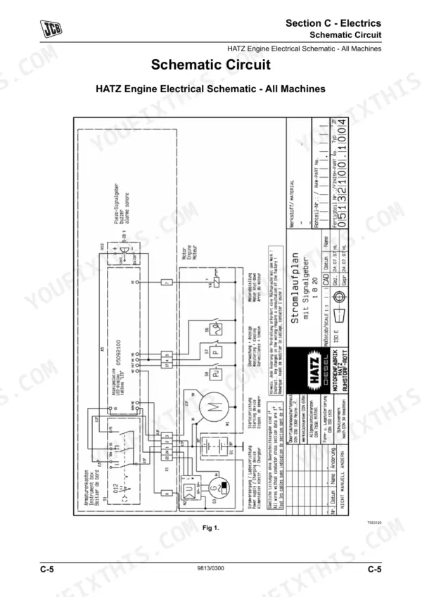 JCB VMD70, VMD100, HATZ 1B40 electrical schematic circuit diagram showing engine wiring, buzzer, and LED display components.