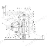 JCB VMT160, VMT260, VMT 160-90, VMT 260-100, VMT 260-120, D722 exploded view of vibration drum side clearance assembly.