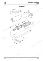jcb-wls-432zx-wheeled-loader-service-manual-9813-0800-5-exploded-view-310.webp JCB WLS 432ZX, 432ZX, 6BTAA 5.9 150C exploded view diagram of a typical hydraulic ram cylinder assembly components.