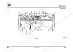 jcb-workmax-800d-utility-vehicle-operator-manual-9811-5150-controls-69.webp JCB WORKMAX 800D cab layout diagram showing numbered controls, steering wheel, dashboard, and pedal locations.