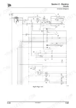 jcb-workmax-800d-utility-vehicle-service-manual-9813-0450-1-wiring-150.webp JCB Workmax 800D electrical schematic diagram showing circuits, relays, and switches for Section C Electrics.