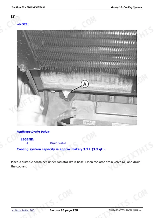 John Deere 1023E repair - Section 20 - ENGINE REPAIR