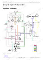 john-deere-2027r-2032r-compact-utility-tractor-technical-manual-tm127119-hydraulic-1080.webp John Deere 2027R, 2032R hydraulic schematic diagram showing pumps, relief valves, and flow paths with pressure ratings.