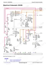 john-deere-2027r-2032r-compact-utility-tractor-technical-manual-tm127119-wiring-345.webp John Deere 2027R, 2032R electrical schematic for starting, preheat, fuel supply, and charging systems.