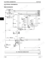 john-deere-240-250-skid-steer-technical-manual-tm1747-wiring-76.webp John Deere 240, 250 electrical schematic showing power and cranking circuit with battery, starter motor, and key switch.
