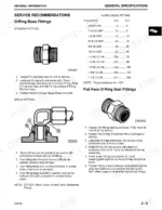 john-deere-240-to-320-lawn-and-garden-tractors-technical-manual-tm1426-torque-20.webp John Deere 240, 245, 260, 265, 285, 320 torque chart and installation procedures for O-ring boss and flat face fittings.