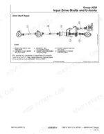 john-deere-250d-300d-articulated-dump-truck-repair-manual-tm2116-system-diagram-109.webp John Deere 250D, 300D diagram showing input drive shafts and U-joints, identifying axle and transfer case drive shaft components.