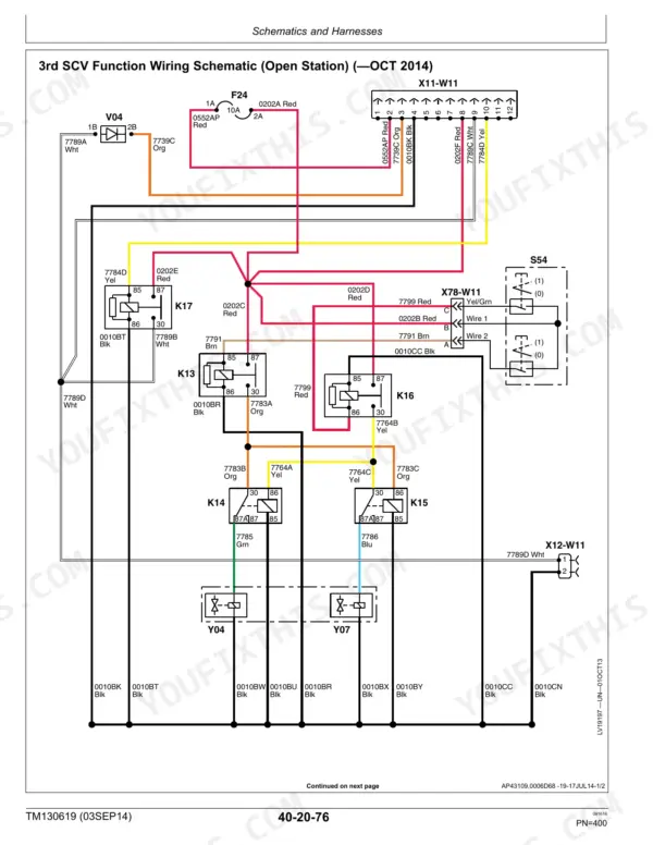 John Deere 3033R diagnostic and repair manual - Schematics and Harnesses
