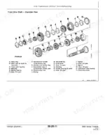 john-deere-3100-to-x-tractors-technical-manual-tm4525-exploded-view-209.webp John Deere 3100, 3200, 3200 X, 3300, 3300 X, 3400, 3400 X front drive shaft exploded view and component parts list.
