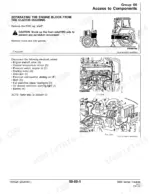 john-deere-3100-to-x-tractors-technical-manual-tm4525-procedures-153.webp John Deere 3100, 3200, 3200 X, 3300, 3300 X, 3400, 3400 X procedure for separating engine block and disconnecting electrical cables.