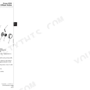 John Deere 310G exploded view diagram and removal procedure for the non-powered wheel hub assembly and bearings.