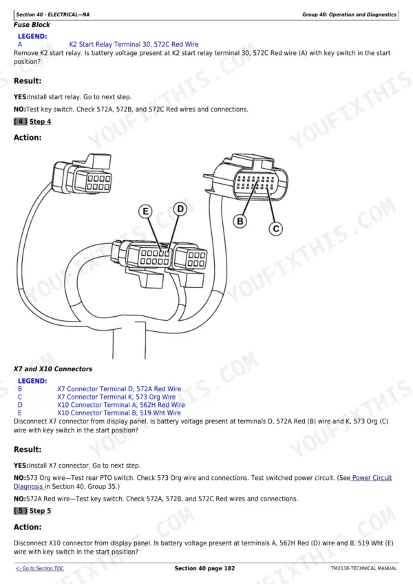 John Deere 3120 diagnostic and repair - Section 40 - ELECTRICAL—NA