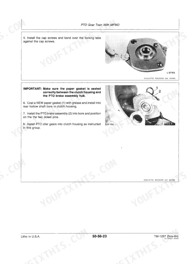 John Deere 4050 repair - PTO Gear Train With MFWD