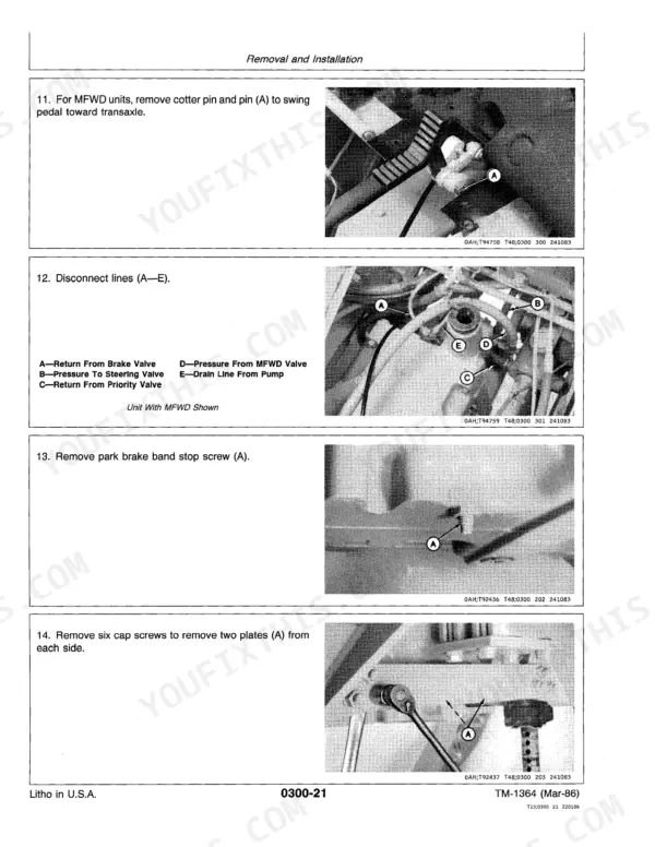 John Deere 410B repair - Unit With MFWD Shown