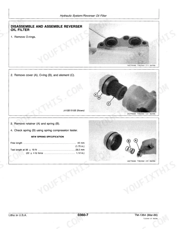 John Deere 410B repair - Disassemble and Assemble Reverser