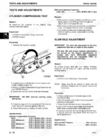 john-deere-4200-4300-4400-compact-utility-tractors-technical-manual-tm1677-procedures-52.webp John Deere 4200, 4300, 4400 cylinder compression test procedure, gauge diagram, and slow idle adjustment specifications.