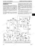 john-deere-4200-4300-4400-compact-utility-tractors-technical-manual-tm1677-wiring-schematics-121.webp John Deere 4200, 4300, 4400 electrical schematic showing key switch, start relay, ignition relay, and battery circuits.