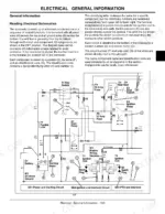 john-deere-4510-4610-4710-compact-utility-tractors-technical-manual-tm1986-wiring-107.webp John Deere 4510, 4610, 4710 electrical schematic showing key switch, starting motor, ignition relay, and spark plug circuits.
