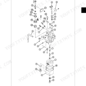 John Deere 4X2, 4X6 gas engine carburetor exploded view diagram showing component locations A through AI.