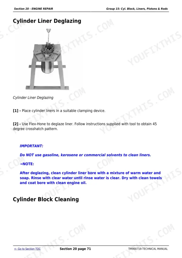 John Deere 5038D repair - Section 20 - ENGINE REPAIR