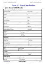 john-deere-5038d-to-5204-tractors-technical-manual-tm2041-specs-26.webp John Deere 5038D, 5103, 5103E, 5103S, 5104, 5203, 5204 general specifications table for 5103E 3029D engine and systems.