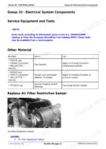 john-deere-5055e-5065e-5075e-tractors-repair-manual-tm900919-parts-list-204.webp John Deere 5055E, 5065E, 5075E electrical repair manual, showing sealant material table and air filter sensor replacement.