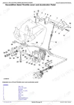 john-deere-5070m-to-5100m-tractors-repair-manual-tm402019-exploded-view-101.webp John Deere 5070M, 5080M, 5090M, 5100M exploded view diagram of hand throttle lever and accelerator pedal linkage components.