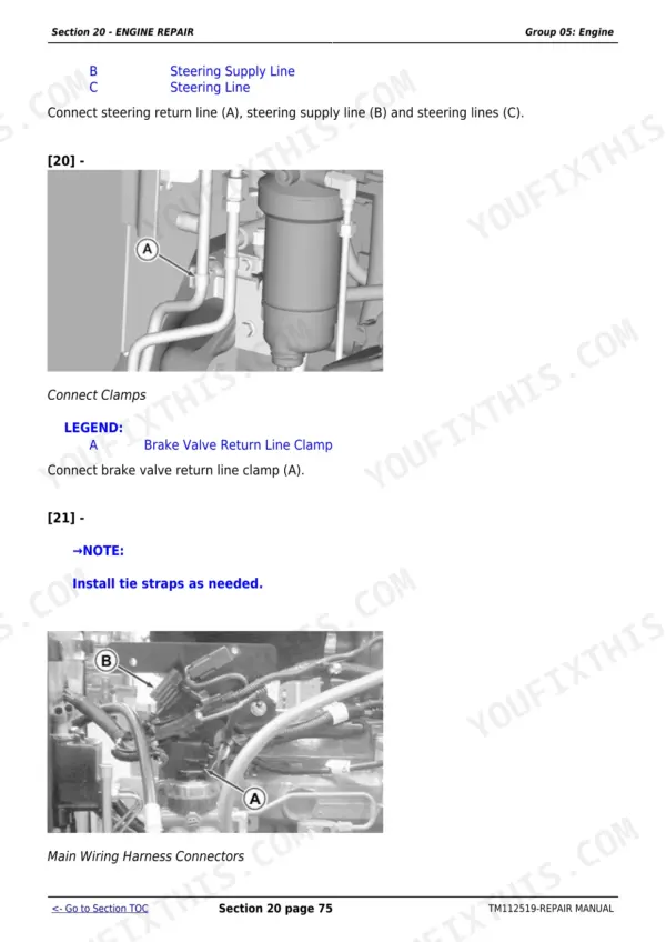 John Deere 5083E repair - Section 20 - ENGINE REPAIR