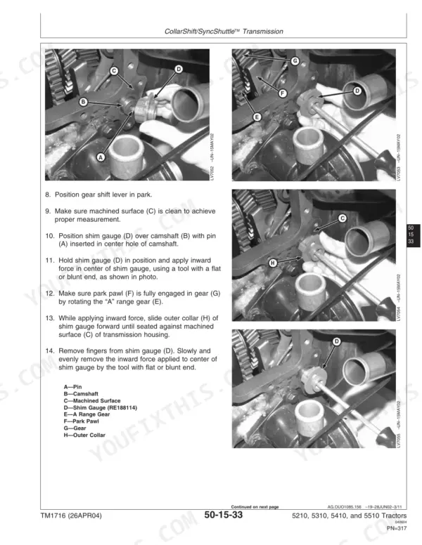 John Deere 5210 repair - CollarShift/SyncShuttle Transmission