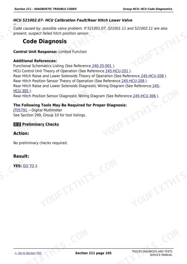 John Deere 5225 diagnostic - Section 211 - DIAGNOSTIC TROUBLE CODES