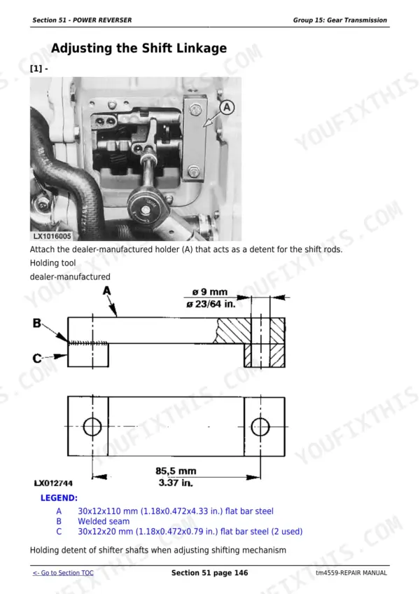 John Deere 6010 repair - Section 51 - POWER REVERSER
