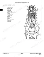 John Deere 6076 Engines sectional view diagram showing cylinder block, crankshaft, piston, and valve components.