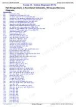 John Deere 6100, 6200, 6300, 6400 electrical system part designation table for wiring and harness diagrams.