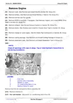 john-deere-6105d-to-6140d-tractors-repair-manual-tm607219-procedures-68.webp John Deere 6105D, 6115D, 6130D, 6140D engine removal procedure steps and component identification diagram.
