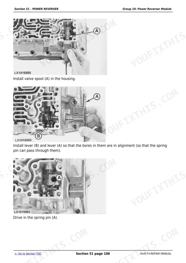 John Deere 6110 repair - Section 51 - POWER REVERSER